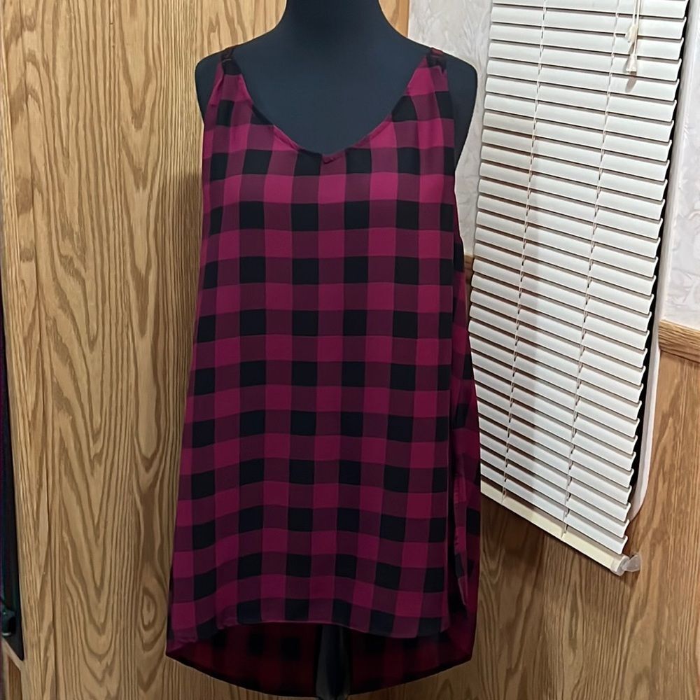 Torrid plaid chiffon sleeveless blouse
